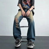 One Leg Ripped Y2K Jeans